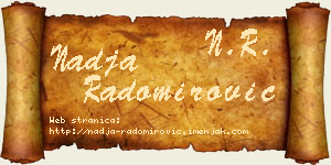 Nadja Radomirović vizit kartica